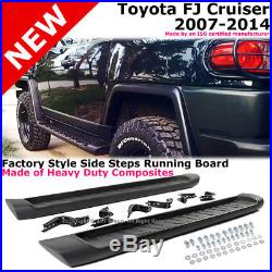 07-14 Toyota FJ Cruiser Running Board Side Step Nerf Bar Rail Kit Aluminum Black