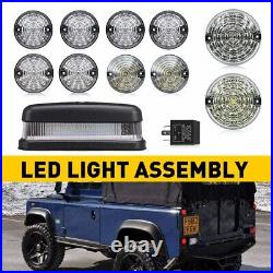 11PCS Fits For Land Rover Defender Led Deluxe Clear Upgrade Lamp Light Kit UK