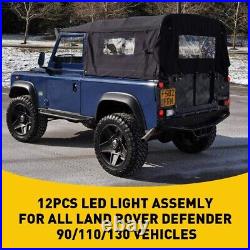 11PCS Fits For Land Rover Defender Led Deluxe Clear Upgrade Lamp Light Kit UK