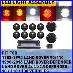 11PCS LAMPS Fits LAND ROVER DEFENDER LED DELUXE SMOKE UPGRADE FOG LIGHT KITS