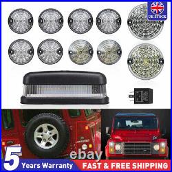 11x Clear Complete LED Light Upgrade Kit Lamp Fits For Land Rover Defender 90 UK