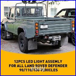 11x Kit Fit Land Rover Defender Smoked LED Light Assembly Upgrade 90 / 110 / 130