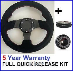 280mm Steering Wheel And Snap Off Boss Kit Fits Mazda 323 Mx5 Mx3 Rx7 Mk1 Mk2