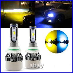 9006 HB4 9012 High Power Yellow Ice Blue COB LED Headlight Driving Bulbs Kit