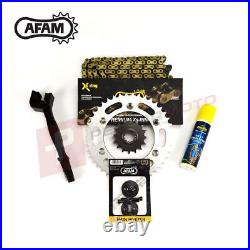 AFAM Upgrade Gold Chain and Sprocket Kit fits Yamaha 700 MT-07 Tracer 16-19