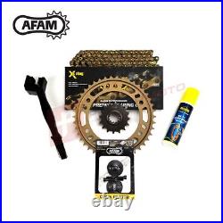 AFAM Upgrade X-Ring Gold Chain Sprocket Kit fits Suzuki DL650 K7- V Strom 07-22