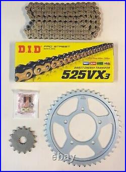 DID VX3 Gold Upgrade X-Ring Chain & Sprocket Kit fits SV650 N 1999-2007 Naked