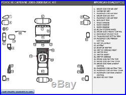 Dash Trim Basic Kit 28 Pcs + Upgrade Kit 19 Pcs Fits Porsche Cayenne 2003-2008