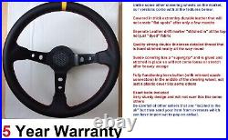 Deep Dish Leather Sport Racing Steering Wheel And Boss Kit Hub Fits Most Vw
