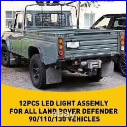 Fits For Land Rover Defender 90 110 130 Full Smoked LED Light Lamp Upgrade Kit