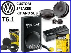 Focal VW T6.1 speaker and sub upgrade pro fit kit with accesories