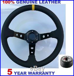 Genuine Leather Steering Wheel And Boss Kit Hub Fit Vw T4 Transporter 96-03