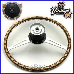 Land Rover Series 2 2a 3 17 Dished Wood Rim Steering Wheel & Boss Fitting Kit
