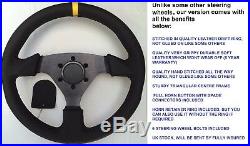 Leather Steering Wheel And Boss Kit Fit Ford Fiesta Mk6 Mk7 Focus Mk1 Mk2 Mk3