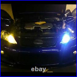 Pair Ice Blue Yellow Dual Color 9006 HB4 60W 8000LM ZES LED Headlight Kit Bulbs