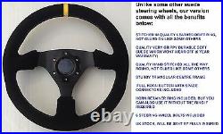 Suede Drifting Steering Wheel And Boss Kit Hub Fit Bmw E36 3 Series & M3 Coupe