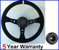 Suede Race Racing Drifting Sports Steering Wheel And Boss Kit Hub Fit All Toyota