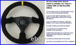 Suede Racing Steering Wheel 330mm And Boss Kit Fits Vw Golf Mk4 Mk5 Polo + More