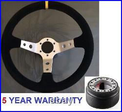 Suede Steering Wheel And Boss Kit Hub Fit All Lexus Is200 Is300 Is400 Altezza