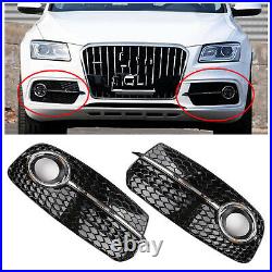 Upgrade SQ5 Style Fog Light Grill Grille For AUDI Q5 13-17 Bon't Fit SQ5 & SLINE