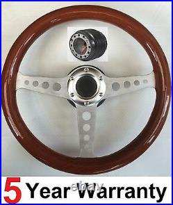 Wood Rim Wooden Steering Wheel And Boss Kit Hub Fits Early Vw Beetle 1960-1973